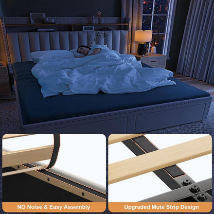Luxury Upholstered Bed Frame with Storage