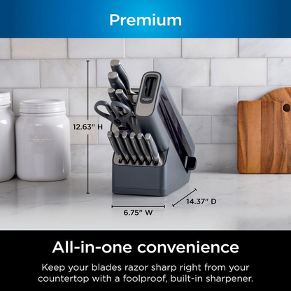 12-Piece German Stainless Steel Knife System with Built-in Sharpener