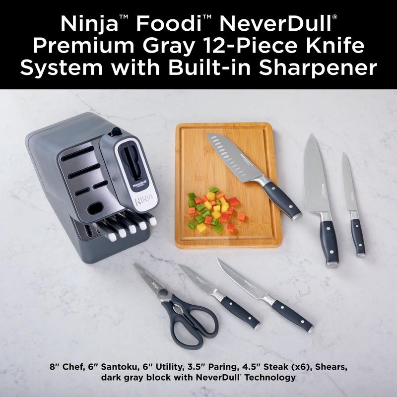 12-Piece German Stainless Steel Knife System with Built-in Sharpener