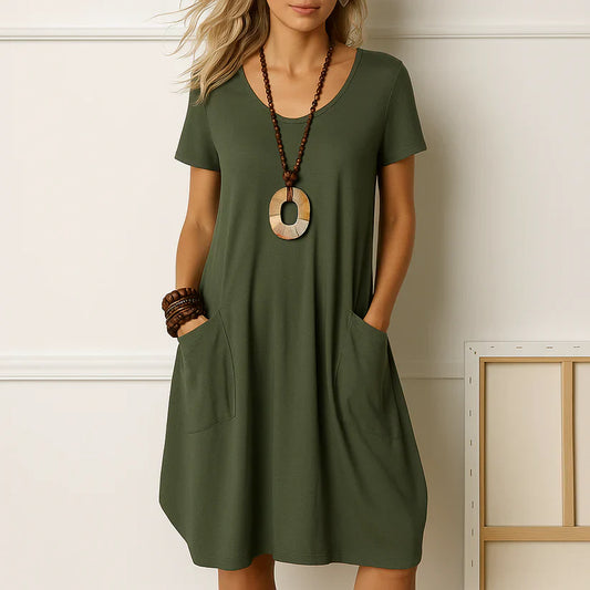 Sophie - Elegant Dress with Subtle Belly Coverage