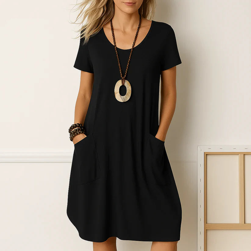 Sophie - Elegant Dress with Subtle Belly Coverage