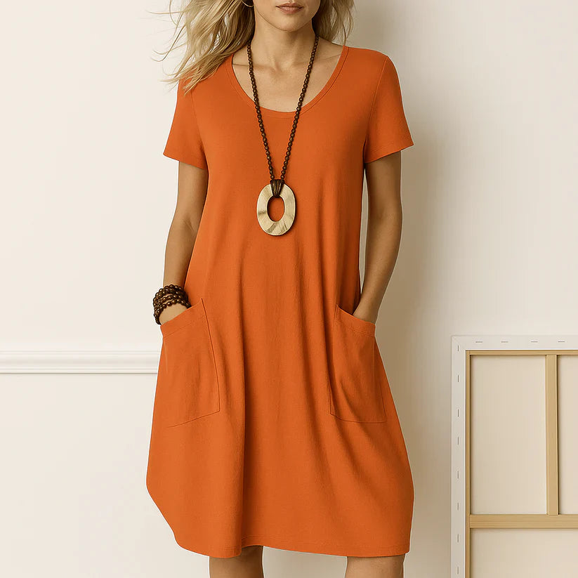 Sophie - Elegant Dress with Subtle Belly Coverage