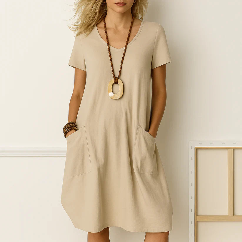 Sophie - Elegant Dress with Subtle Belly Coverage