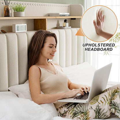 Luxury Upholstered Bed Frame with Storage